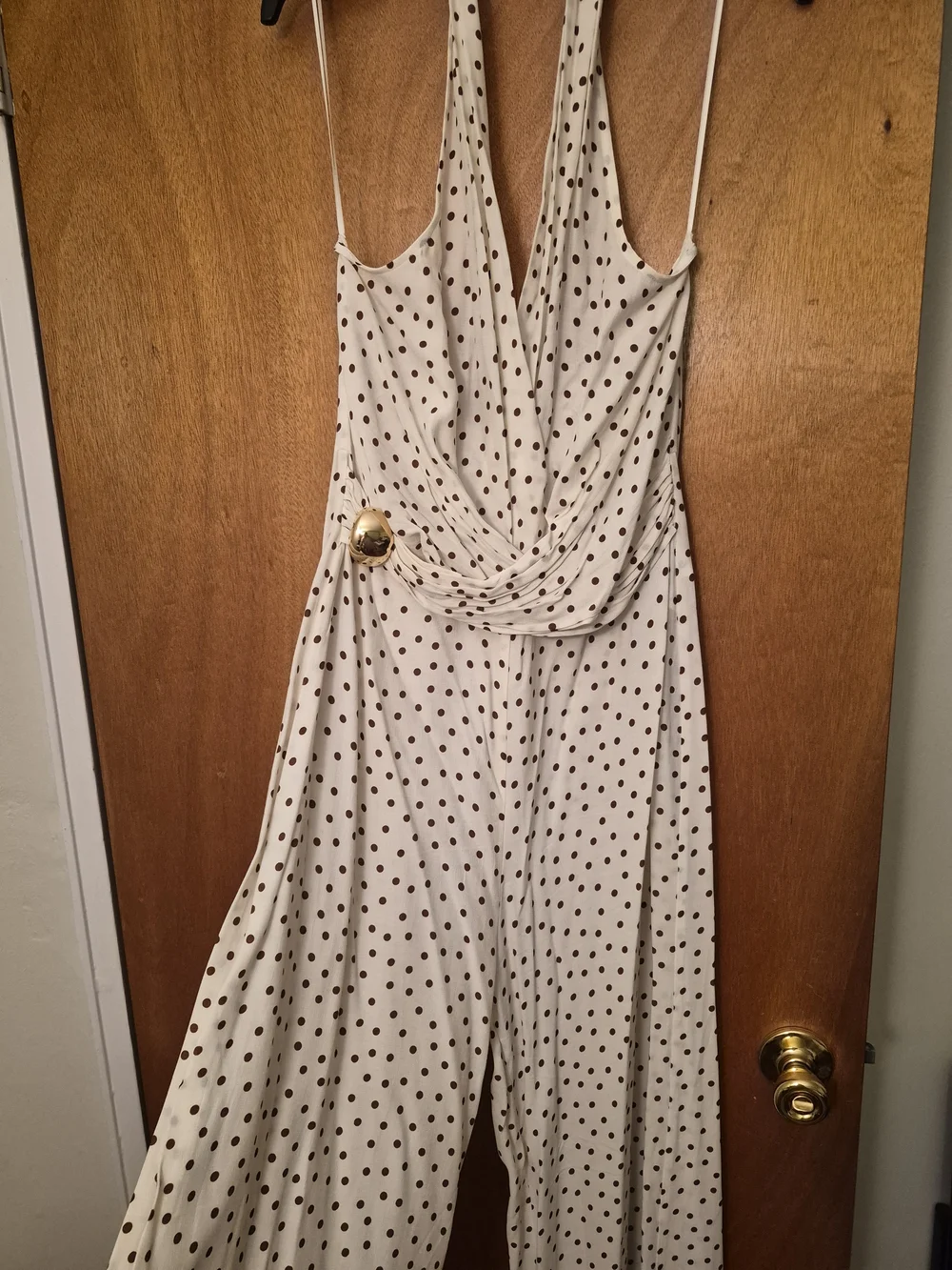 Zara Polka Dot Sleeveless Maxi Jumpsuit - Picture 2 of 2